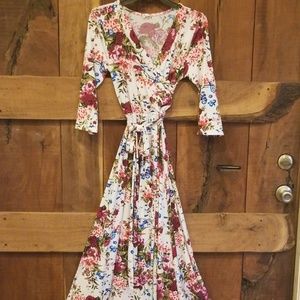 PinkBlush Floral Maternity Maxi Dress